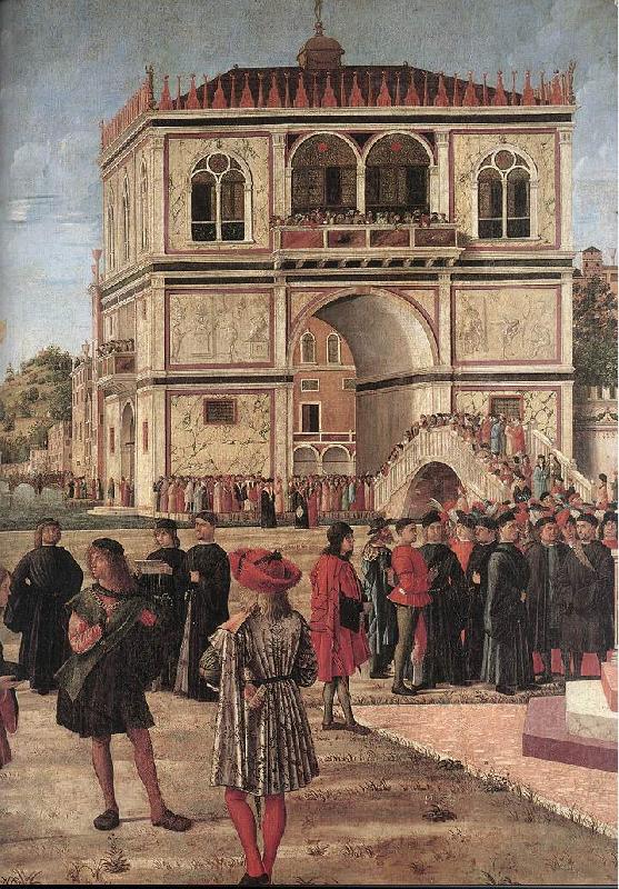 CARPACCIO, Vittore The Ambassadors Return to the English Court (detail) fdg